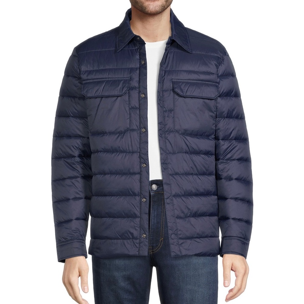 NEW GEORGE MEN’S PUFFER STYLE SHIRT JACKET SIZE SMALL COLOR BLUE